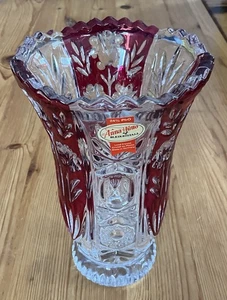 Anna Hütte Bleikristall Vase 16cm "Oxford Rose rubin" made in Germany - Bild 1 von 10