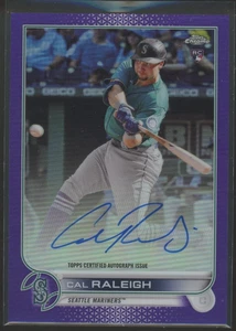 2022 Topps Chrome Cal Raleigh #RA-CR autógrafo refractor púrpura novato RC/250 - Imagen 1 de 2