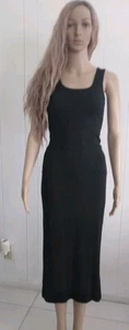 Heart & Hips Dress Black Sz.M Maxi Cotton/Polyester/ Spandex EUC Vd.7 - Picture 1 of 5