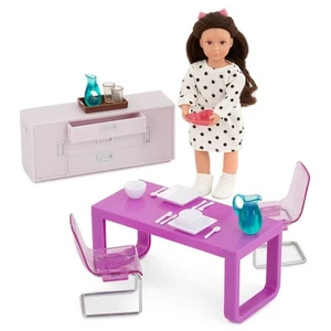 – Mini Doll & Toy Dining Room Furniture – 6-inch Doll & Dollhouse Accessories... - Picture 1 of 6