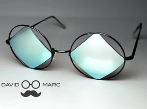 Nuevas gafas de sol DAVID MARC GIORGIA Y1 negras geométricas 56-140 Italia - Imagen 1 de 11