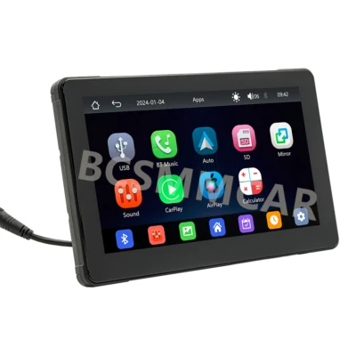Reproductor de MP5 portátil para motocicleta de 7 pulgadas con pantalla táctil inalámbrico Carplay BT impermeable Foto 1 de 4