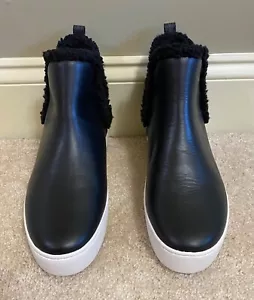Michael Kors Ashlyn Leder Shearling gefütterte Slipper Sneaker Stiefel ~ schwarz ~ Größe 6,5 - Bild 1 von 12