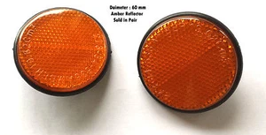 REFLECTOR ÁMBAR REDONDO PARA BICICLETA BICICLETA BICICLETA 59mm - Paquete de 2  - Imagen 1 de 3
