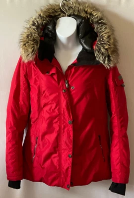 Chaqueta de esquí roja Obermeyer Payge desmontable de piel sintética con capucha para mujer 6 Foto 1 de 4