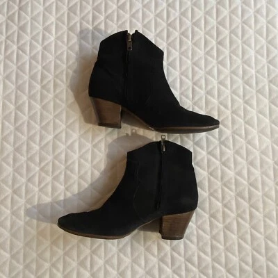 Isabel Marant Mujer Gamuza Cremallera Lateral Western Botines Negros Talla 7.5US 38EU Foto 1 de 4
