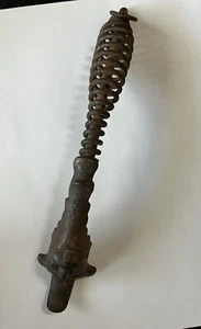 Antique Cast Iron Cook Stove Oven Burner Lid Lifter Coil HANDLE face ALASKA - Picture 1 of 7