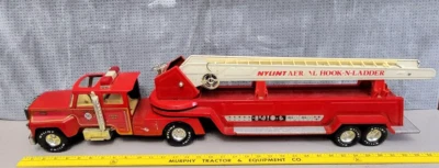 VTG Nylint Red Pressed Steel Fire Dept. Aerial Hook-n-Ladder Fire Truck - Image 1 of 4