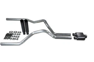For Ford F150 Truck 15-20 2.5" Dual Exhaust Kits 1 Chamber Muffler Black Clamp T - Picture 1 of 7