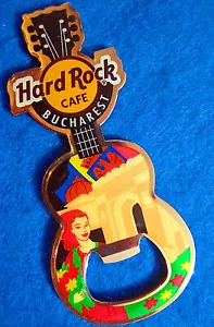 BUCHAREST REDHAIRED GIRL EAGLE SHIELD BOTTLE OPENER GUITAR MAGNET Hard Rock Cafe - Picture 1 of 1