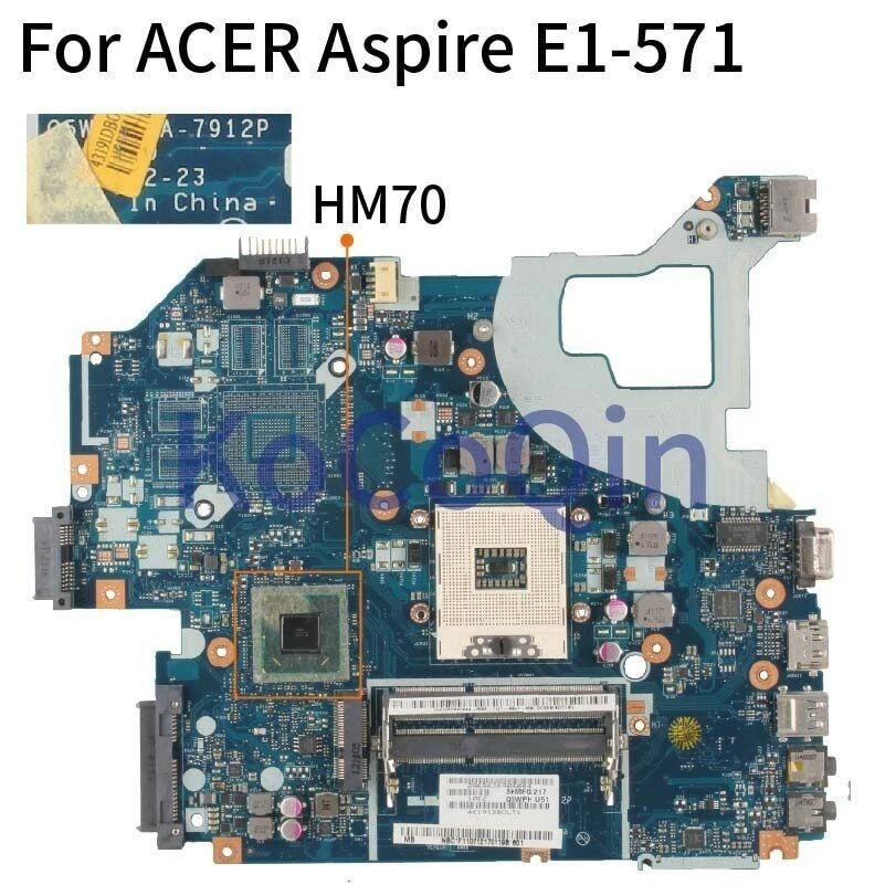 Q5WVH LA-7912P For ACER E1-531 V3-571 E1-571G V3-531G Laptop motherboard HM70 - Image 1 of 4
