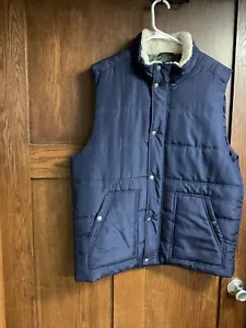 Ruff Hewn Puffer Vest Navy Large - Picture 1 of 5