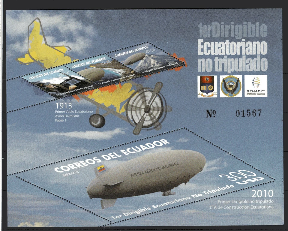 ECUADOR - ZEPPELIN, YV # BL 151, MNH, VF - Image 1 of 1