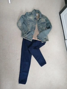 Y2K Denim Jacket ( By Warehouse ) & Jeans. (By Autograph) Both Size 10. - Picture 1 of 11