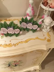 Shabby Chic Rosen Harz Blumen Gardine Raffhalter Halter - Bild 1 von 8