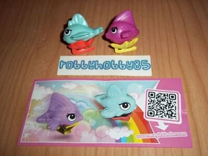 FISH CLIPS COMPLETE SET 2 FIGURES WITH ALL PAPERS KINDER SURPRISE EGG TOYS 2014  - Picture 1 of 3