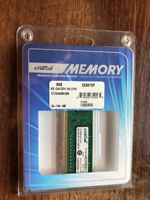 Crucial 8GB 1GX64 DDR3 1333 UDIMM 240-Pin CT102464BA1339 - Image 1 of 4