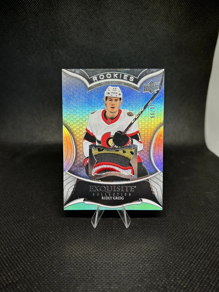 EXQUISITE 4 CLR ROOKIE RC PATCH 10/99! 2023-24 Black Diamond # RP-RG RIDLY GREIG - Image 1 of 1