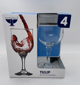 Ravenhead Tulip Red Wine Glasses x 4 24 Cl Dishwasher Safe - Picture 1 of 4