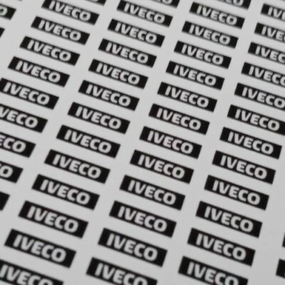 Iveco logo bianco cabina turbo star grafica adesiva scala 1/87 - 10 pezzi - - Immagine 1 di 2