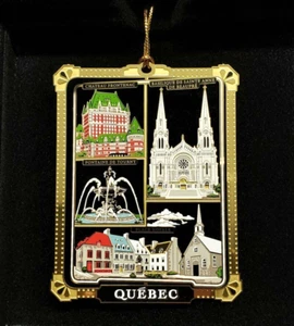 Quebec Canadá Ornamento Monumentos Castillo Frontenac Basílica Place Royale Latón - Imagen 1 de 7