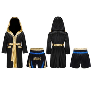 Kids Boys Set Open Front Suit Training Outfit Hooded Halloween Robe Uniform - Picture 1 of 46