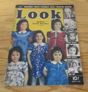Vintage Look Magazine June 7, 1938 Dionne Quints Fourth Birthday Cover - Picture 1 of 3