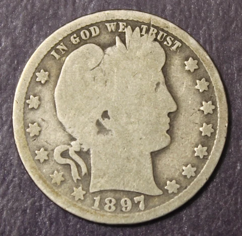 1897 O Barber Quarter Near Good............................Lot 47 Cover