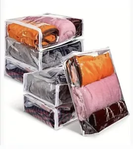 10 Pcs Clear Zippered Storage Bags,40 x 37 x 10 cm Clothes Blankets Etc - Picture 1 of 2