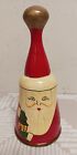 Vintage Christmas Wooden Bell Hand Painted 5"