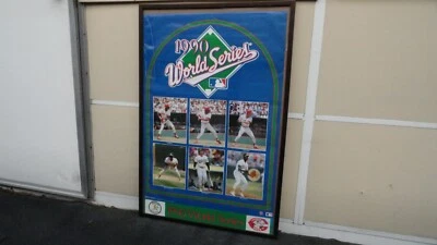  1990 MLB WORLD SERIES POSTER - CINCINNATI REDS VS. OAKLAND A'S MINT - Image 1 of 4