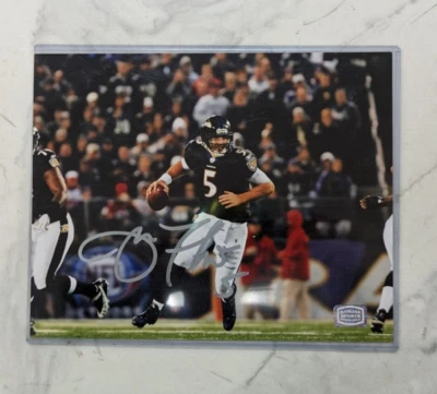 Joe Flacco # 5 Baltimore Ravens 8x10 Firmado/Auto Ramjak Deportes Foto 1 de 3