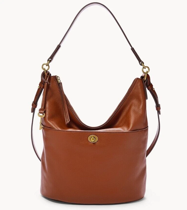 Fossil Talulla Hobo Bag Brandy Leather SHB2840213 Brown Retail F