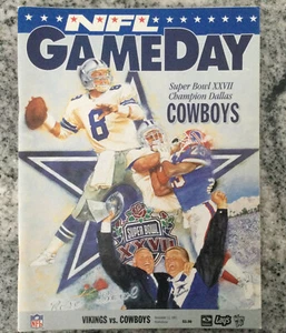 Minnesota Vikings Vs Dallas Cowboys official NFL GameDay program, 12/12/1993. - Picture 1 of 7