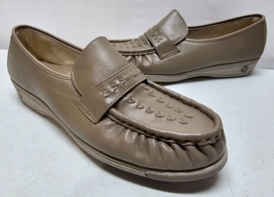 Nuevo Zapato Mocasín Oxford Informal Trabajo Pisos Manchas Suaves Venus Mujer Talla 11 N Taupe Foto 1 de 4