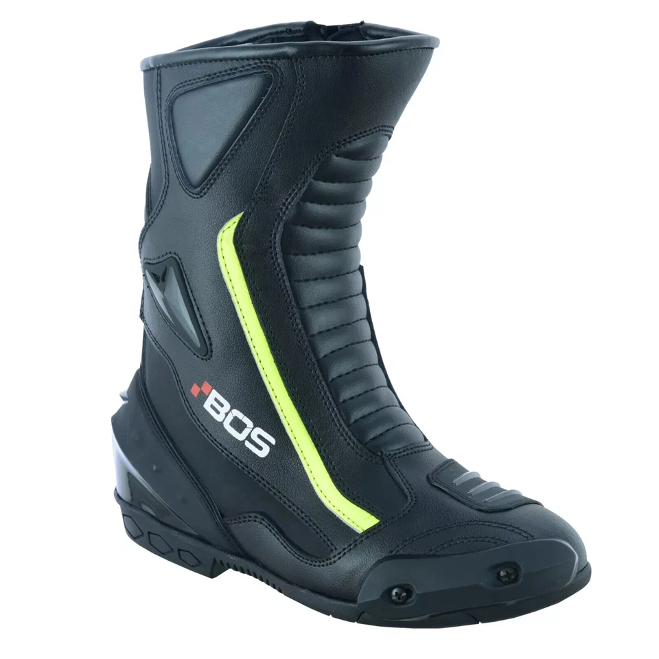 B:O:S Motorrad Stiefel Rindsleder Wasserdicht Motorrad Roller Custom Lederstiefel
