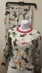 Hanna Andersson Holiday Dogs Long John Pajama PJ 150 12 US Holiday Christmas - Picture 1 of 12