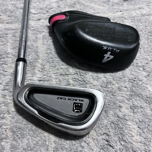 Vtg Lynx Black Cat 4 Iron Stiff Flex Flare Unifiber Graphite Shaft RH 38” Cover - Picture 1 of 18