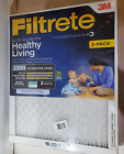 3M Filtrete Elite Allergen Healthy Living Air Filters 2200 3-Pack New Sealed