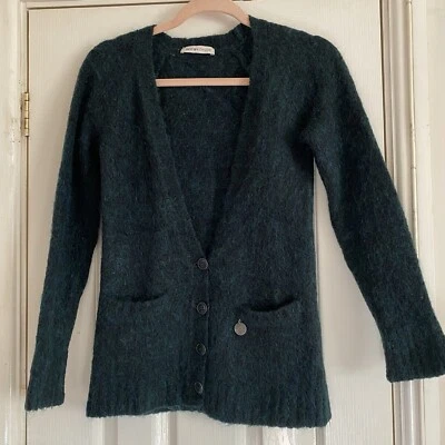 See By Chloe Green Mohair Wool V-neck Boyfriend Cardigan Size UK 6 Pockets - Image 1 of 4