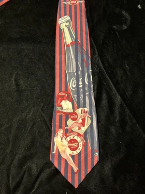 Corbata Coca-Cola Coca-Cola Retro Look Novedad 100% Seda 56" x 4" Foto 1 de 4
