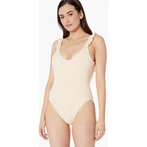 Polo Ralph Lauren Women's 182722 Stripe One-Piece Swimsuit Orange Size S - Picture 1 of 1