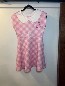 2023 Mattel Barbie Movie Girls Size L Pink Gingham Dress - Picture 1 of 6