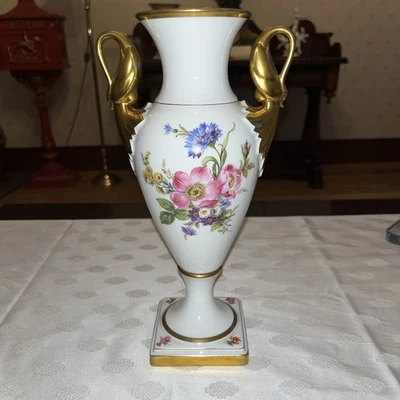 Schwanenhenkel Vase, Alka, Handgemalt - Bild 1 von 4