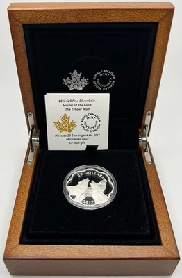 2017 Canada $20 1 oz Silver Timber Wolf Coin RCM Master of the Land w/ COA & Box - Image 1 of 4