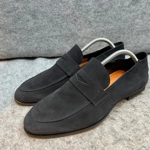 Wolf & Shepherd Loafers Suede Navy Leather Dress Shoes Slip On Casual Mens 10 - Picture 1 of 9