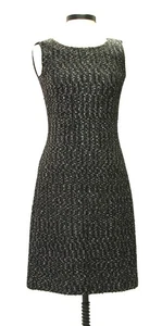 Vestido St John Knits Couture Cinta Tweed Escote Joyas Negro Multi Nuevo sin Etiquetas Talla 0 - Imagen 1 de 3