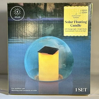 Vela flotante solar de Ashland 5,8" LED luz de estanque/piscina • encendido automático al atardecer Foto 1 de 4