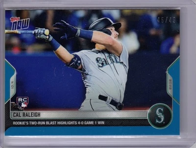 2022 Topps Now Cal Raleigh 1039 Rookie Blue Parallel /49 Big Dumper - Image 1 of 2