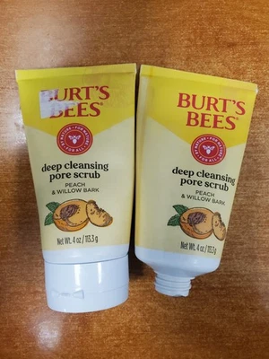 2 Pack: Burt's Bees Deep Cleansing Pore Facial Scrub 4 oz. ea. MISSING LID E7D - Image 1 of 2